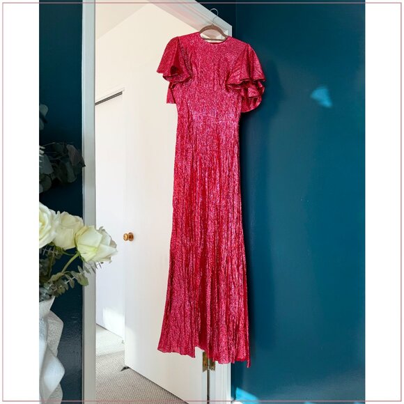 The Vampire’s Wife $4990 Light Sleeper Gown in Metallic Ruby - Picture 6 of 14